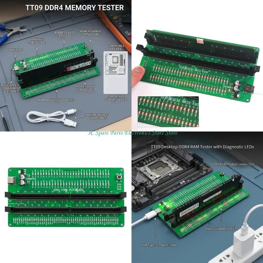 Tester memoria SZ DDR4 per desktop Tester memoria per scheda diagnostica portatile con indicatore LED per computer
