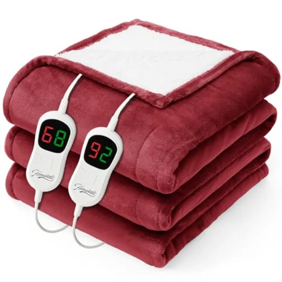 Coperta Elettrica Riscaldante Queen - 213x229 cm, Coperta Termica con 10 Livelli di Riscaldamento, Spegnimento Automatico 8 Ore, Riscaldamento Rapido, Protezione da Surriscaldamento