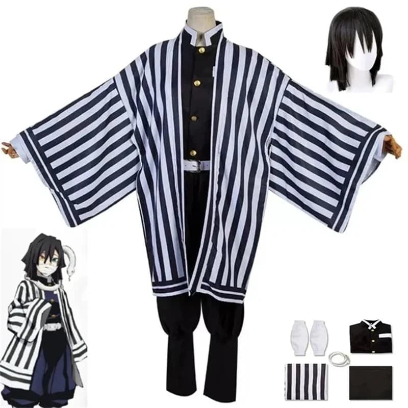 2026Anime Iguro Obanai Kimono Uniform Anime Wig Cosplay Costume Halloween Party White Snake Props