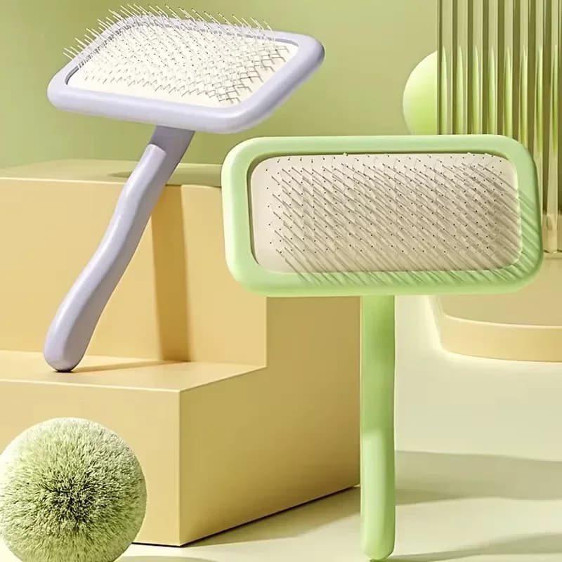 Spazzola Professionale per Toelettatura Animali Domestici con Manico Bicolore e Denti in Metallo Densi per Volume e Stile, Strumento Universale per Cani e Gatti