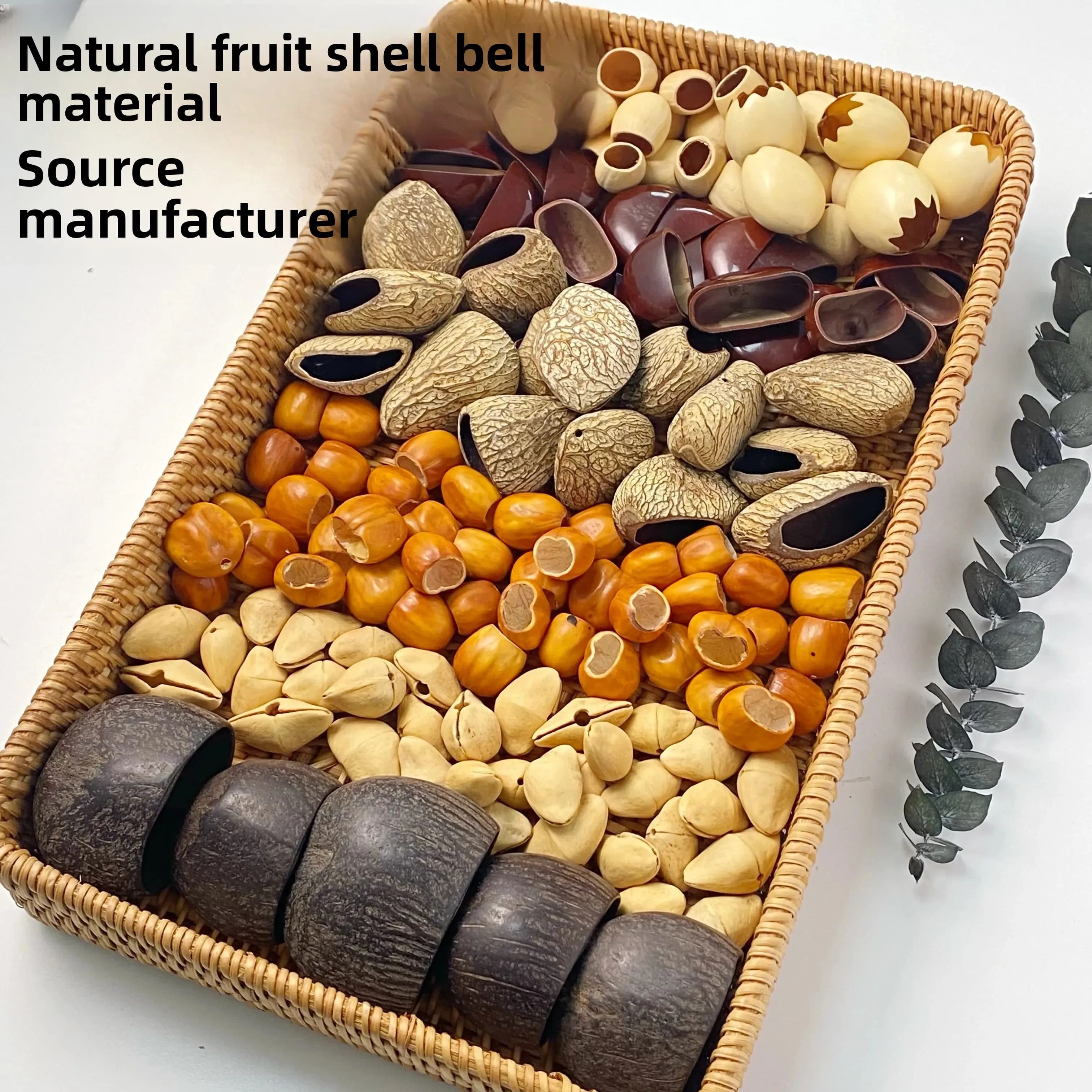 Natural Nutshell Hand Rattle Car Hanging Bag Hanging DIY Handmade Material Pack Healing Wind Chime 10pieces