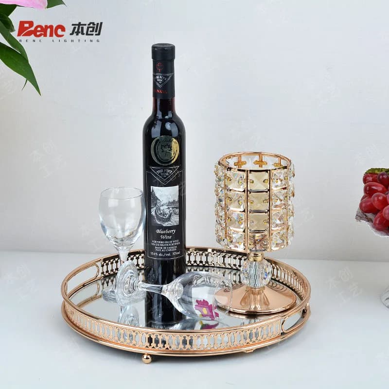 Piatto per Frutta Benchuang con Cornice Metallica Dorata, Espositore per Dolci e Frutta Secca per Hotel