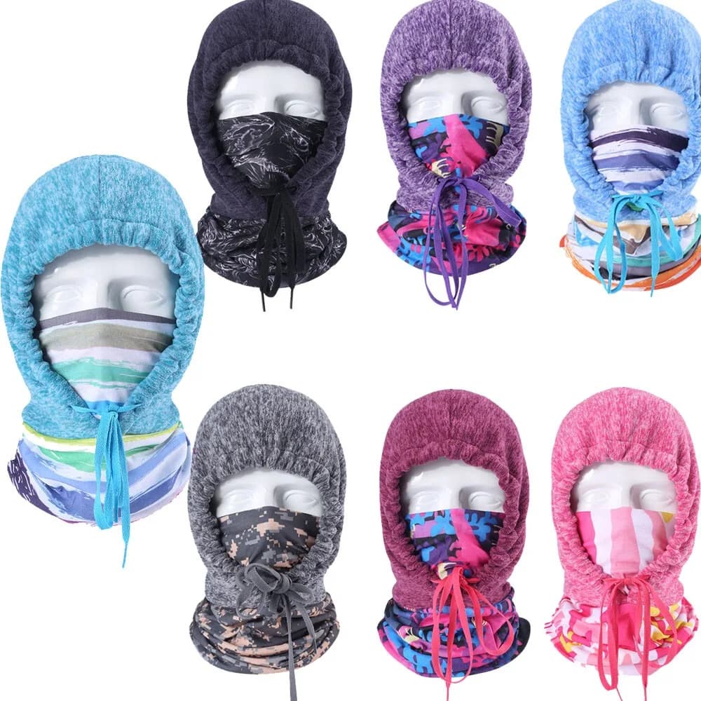 Winter fleece neck warmer hat Ski mountain pass Windproof mask Berretto thickened Outdoor riding Ski Facewear cold proof