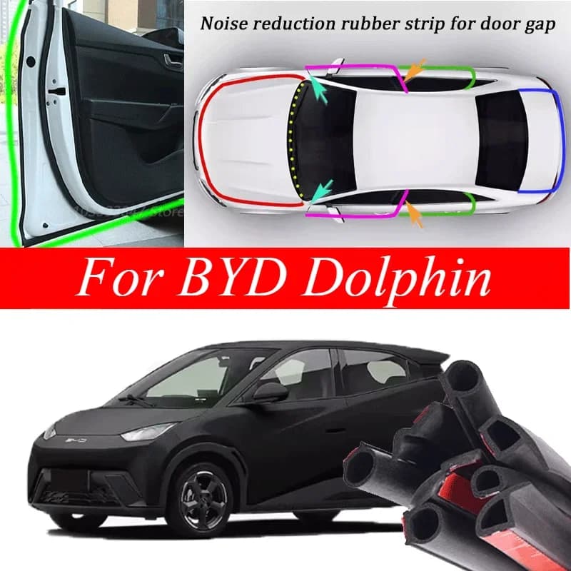 Per BYD Dolphin Guarnizione completa per auto Striscia di tenuta per porta auto Insonorizzata Isolamento acustico Striscia meteorologica Sigillatura Accessori interni auto