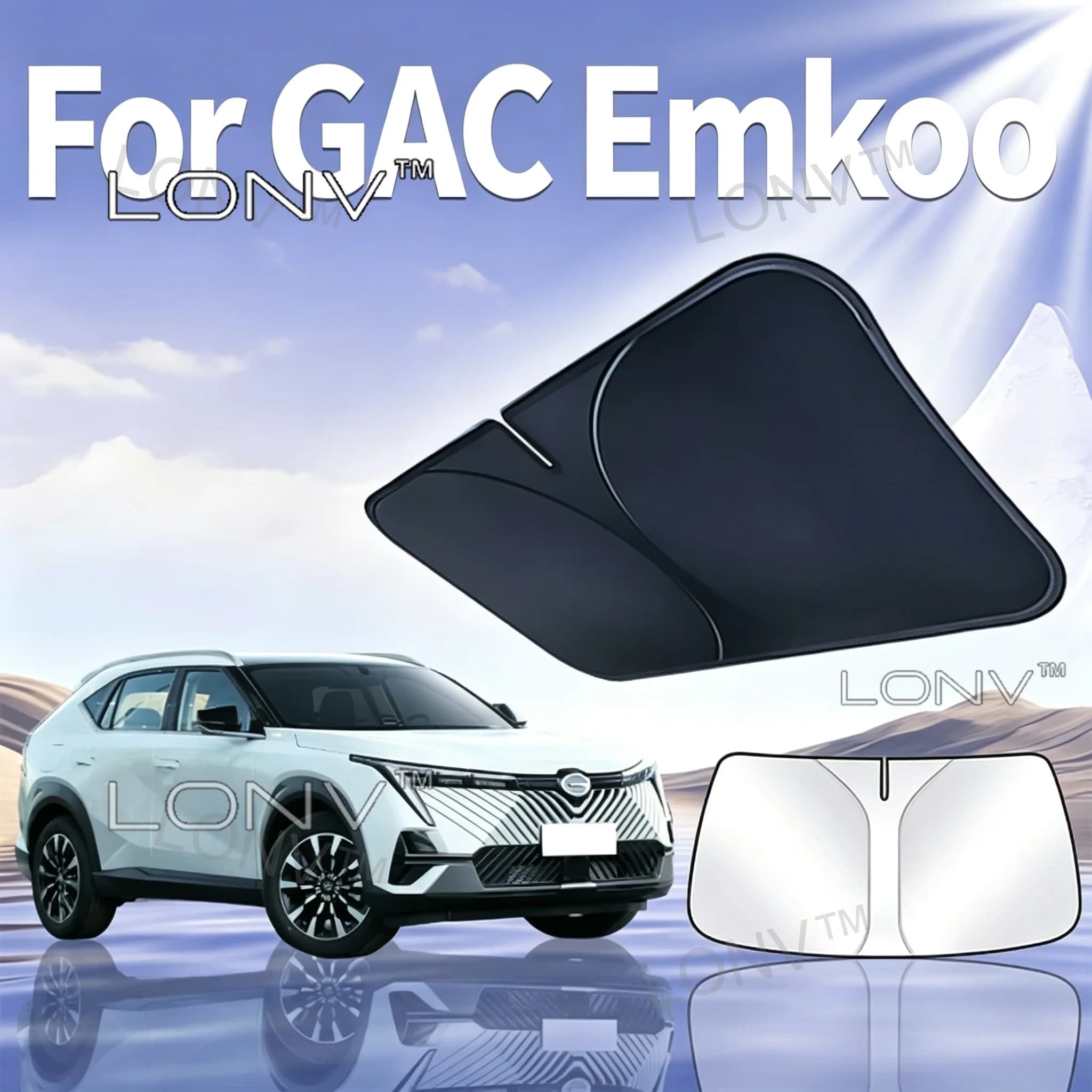 For GAC Emkoo 2026 2027 2023 2024 2025 Car Sunshade Front Windshield Shade Cover Foldable Car Heat Insulation Accessories