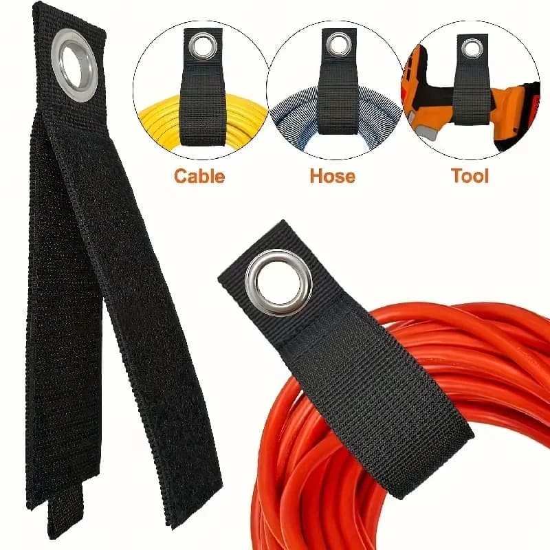1pcs Heavy-Duty Storage Straps Reusable Extension Cord Organizer Cable Ties Hose Accessory Storage Holders Garage Organization