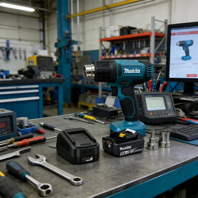 Pistola ad Aria Calda Originale Makita 18V DHG181, Pistola per Cottura Industriale ad Alta Potenza 150 ° C fino a 550 ° Piccola Macchina per Film Termoretraibile Speciale