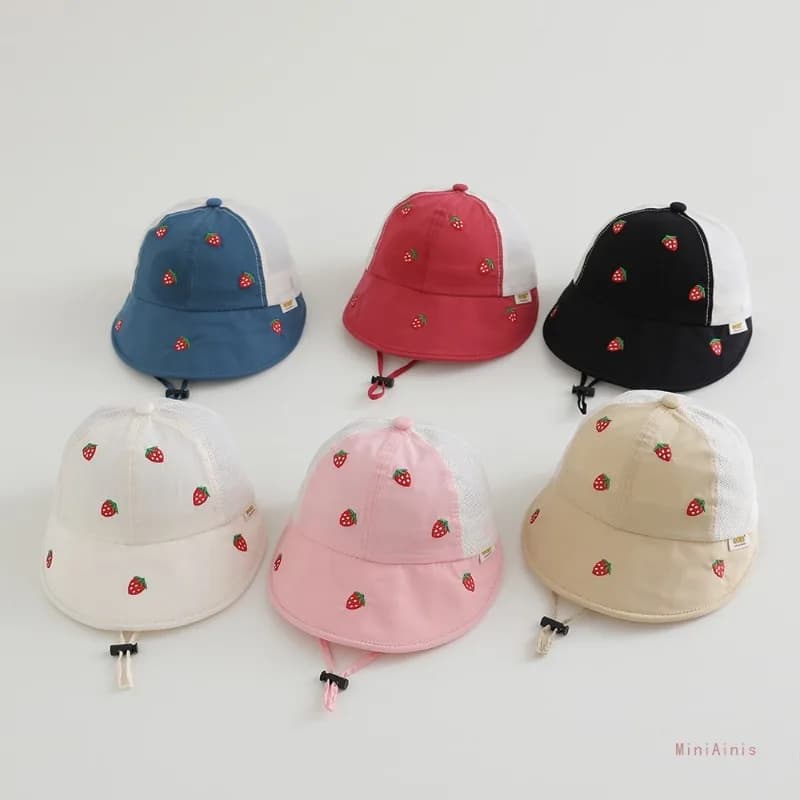Cappello Estivo per Bambini 48-50cm 1-3 Anni, Cappello da Pescatore Traspirante in Rete, Cappello a Secchiello per Bambini e Bambine, Protezione UV