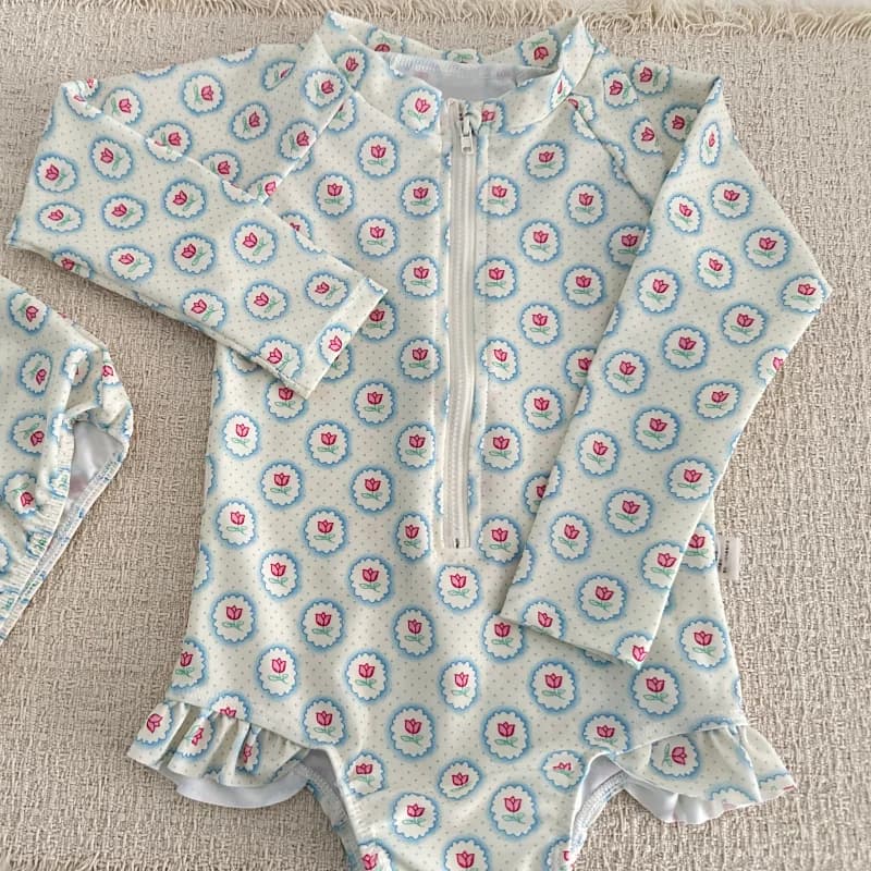Costume da bagno estivo 2026 per bambini 2-7 anni con stampa floreale, abbigliamento sportivo da spiaggia per bambina, regalo con cappello da nuoto
