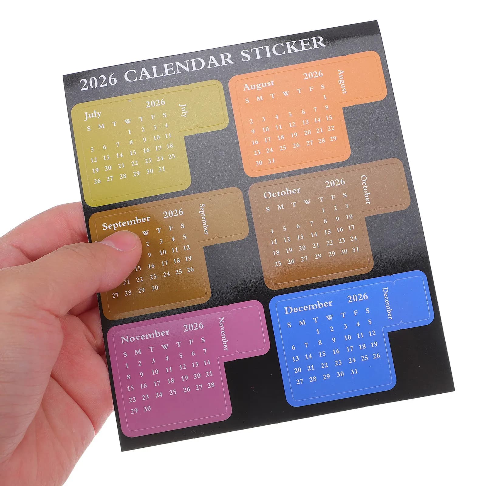4 Set di Segnapagina Adesivi Multifunzionali con Indice Calendario per Agende, Diari, Quaderni, Scrapbook - Mensili