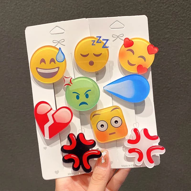 Moda Emojied Forcina Discorso Sudore Angry Goccia d'acqua Fermaglio per capelli per ragazze fresche Emoticon divertenti Accessori per capelli a forcina
