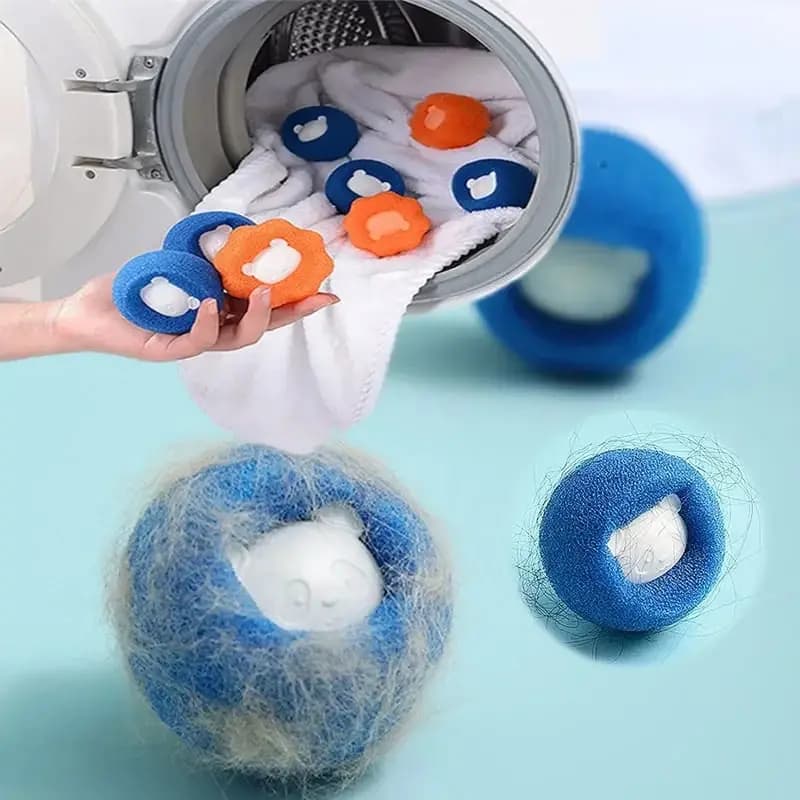 4pcs Hair Remover Used in Washing Machine, Dryer Ball Reuse, Reduce Wrinkles, Save Washing Machine Free Drying Time