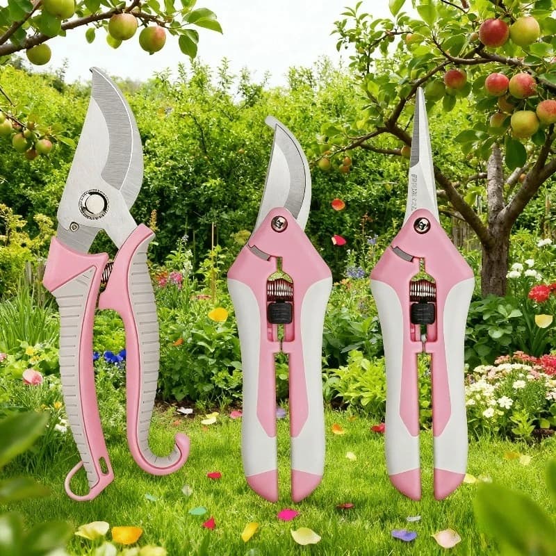 Cesoie da potatura da giardino a rimbalzo automatico, tagliaerba multifunzionale per alberi da frutto/riamo con lama in acciaio inossidabile e impugnatura ergonomica