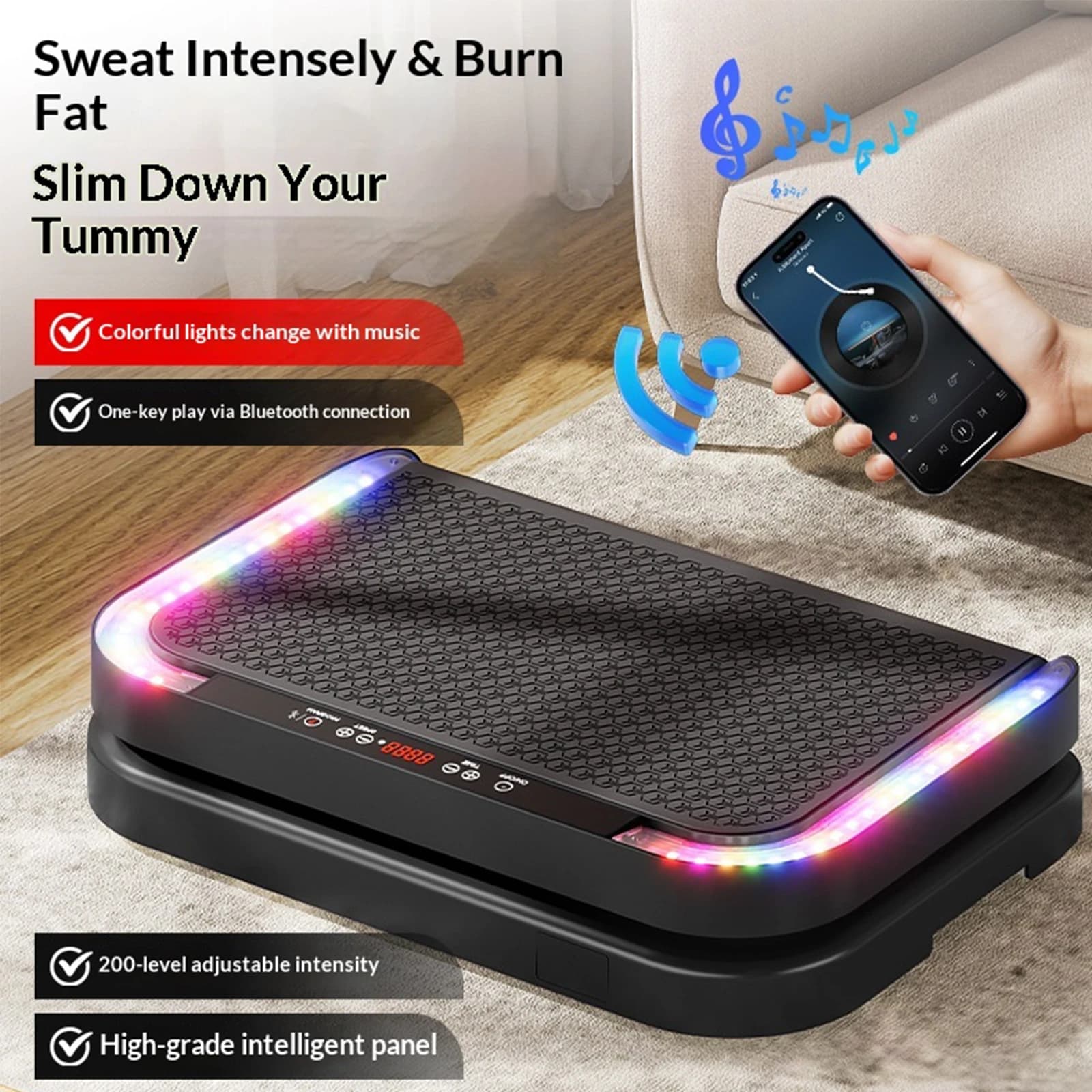 Vibrant Pedal for Exercises, 200 Levels, for Weight Loss, Brucia Grassi, Muscular Tonification, with Corda, Vibrant Machine for Home Fitness