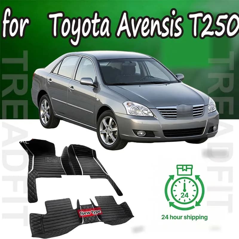 Tappetini auto per Toyota Avensis T250 2003 ~ 2009 Tappetino in pelle di lusso Durevole Tappeto impermeabile Tappeti auto Set Accessori auto 2004