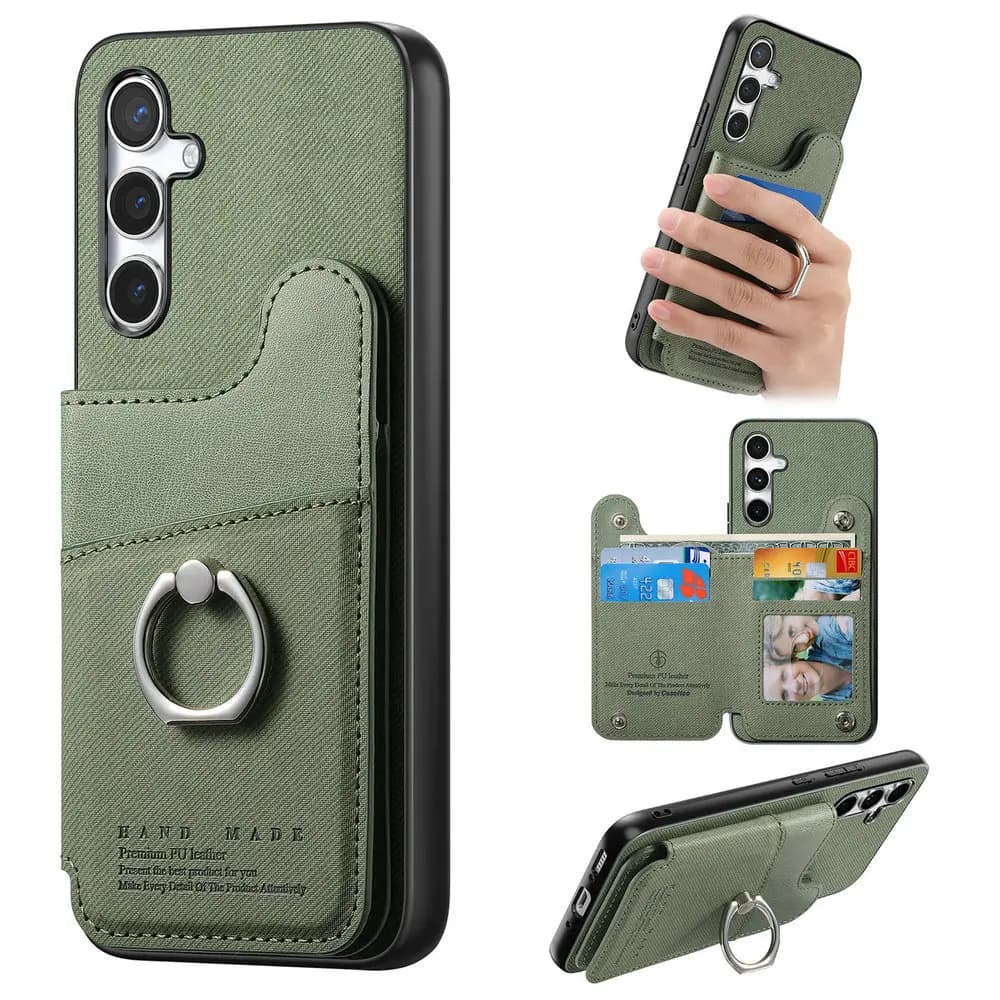 Custodia a Portafoglio in Pelle RFID con Anello per Samsung Galaxy A56 5G 2025, A36, A26, A17, A16, A06, A 16 17 36 56
