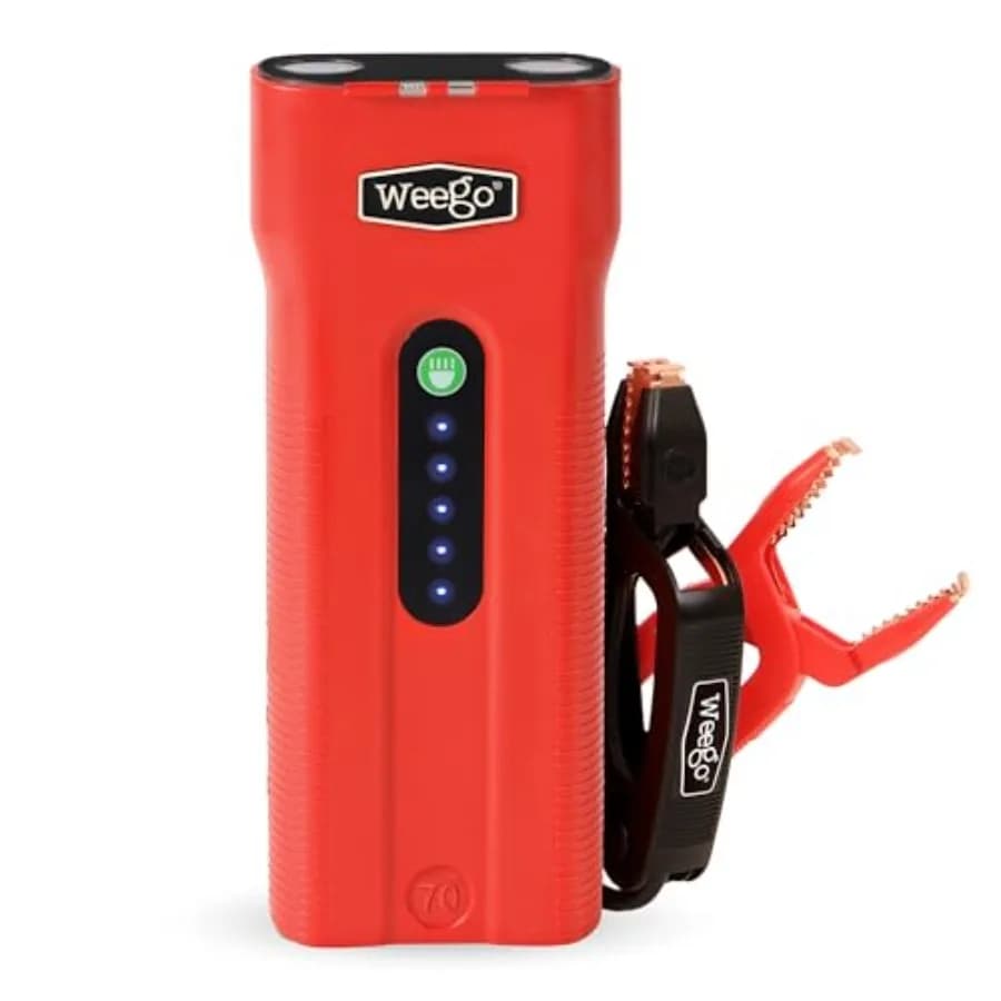 Avviatore di emergenza per batteria per auto al litio da 2500 A autouso da 12 V - Sostituzione sicura per cavi jumper - Ju portatile