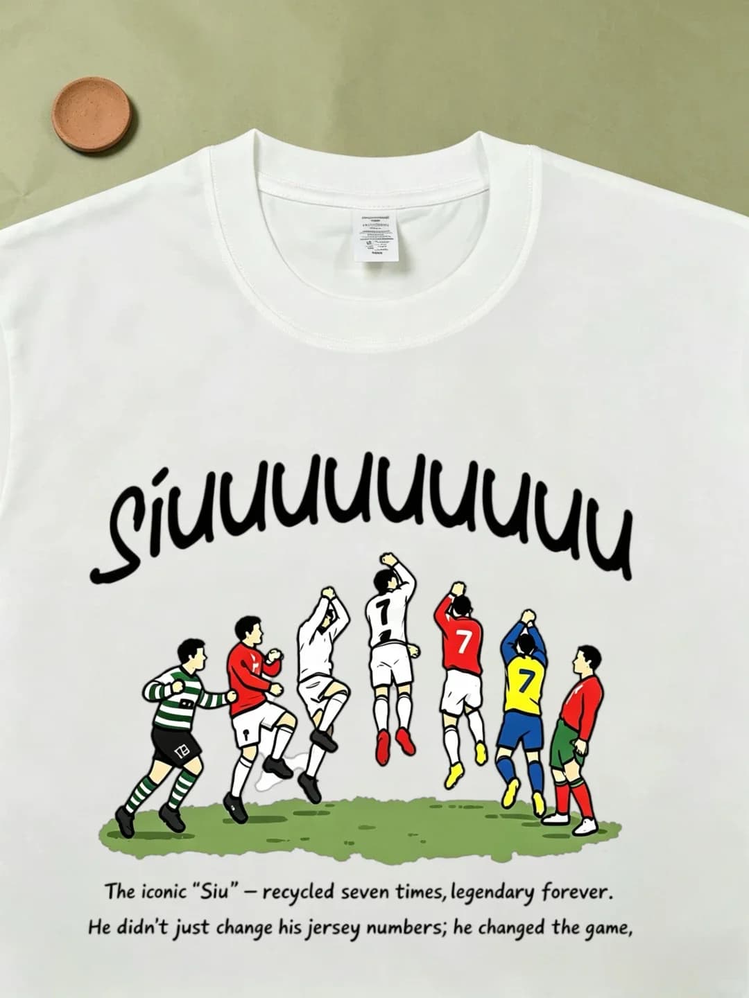 Casual Cotton Football T-shirt Short Sleeve Loose Fit Printed Comfortable Breathable Men's Summer Top Fun Football Career