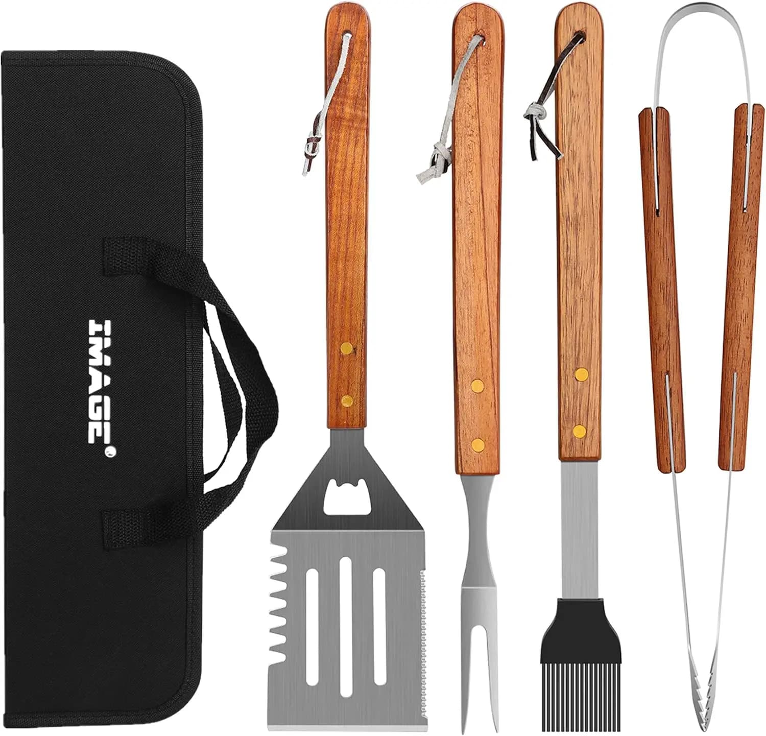 Stainless Steel Barbecue Tools Set for Grilled, Barbecue in Garden and Open Campsite - Gift - 4 Pieces