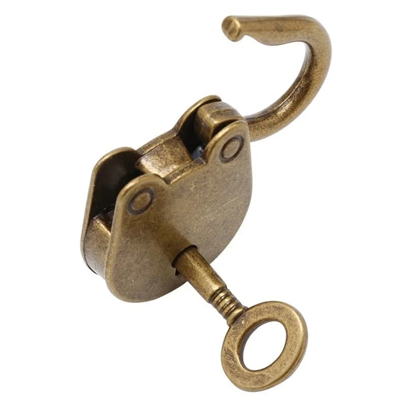 Lucchetto antico per notebook con mini orsacchiotto in lega vintage con lucchetto a chiave per scatola di vino di fascia alta, squisito ornamento antico