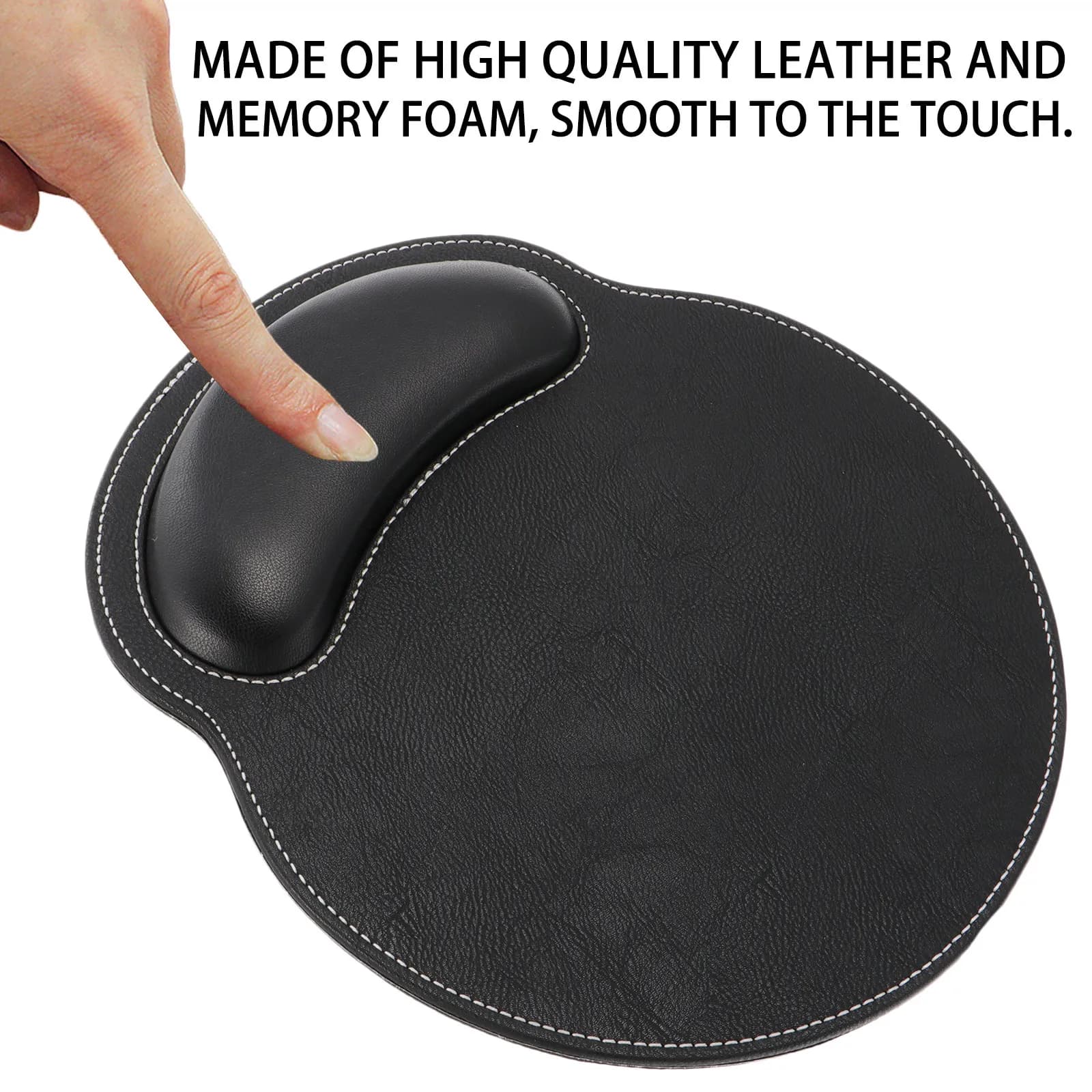 Tappetino per Mouse con Supporto per Polso, Pad Gaming in Memory Foam Antiscivolo per Ufficio e Casa, Tappetino per Computer con Poggiapolsi in Spugna