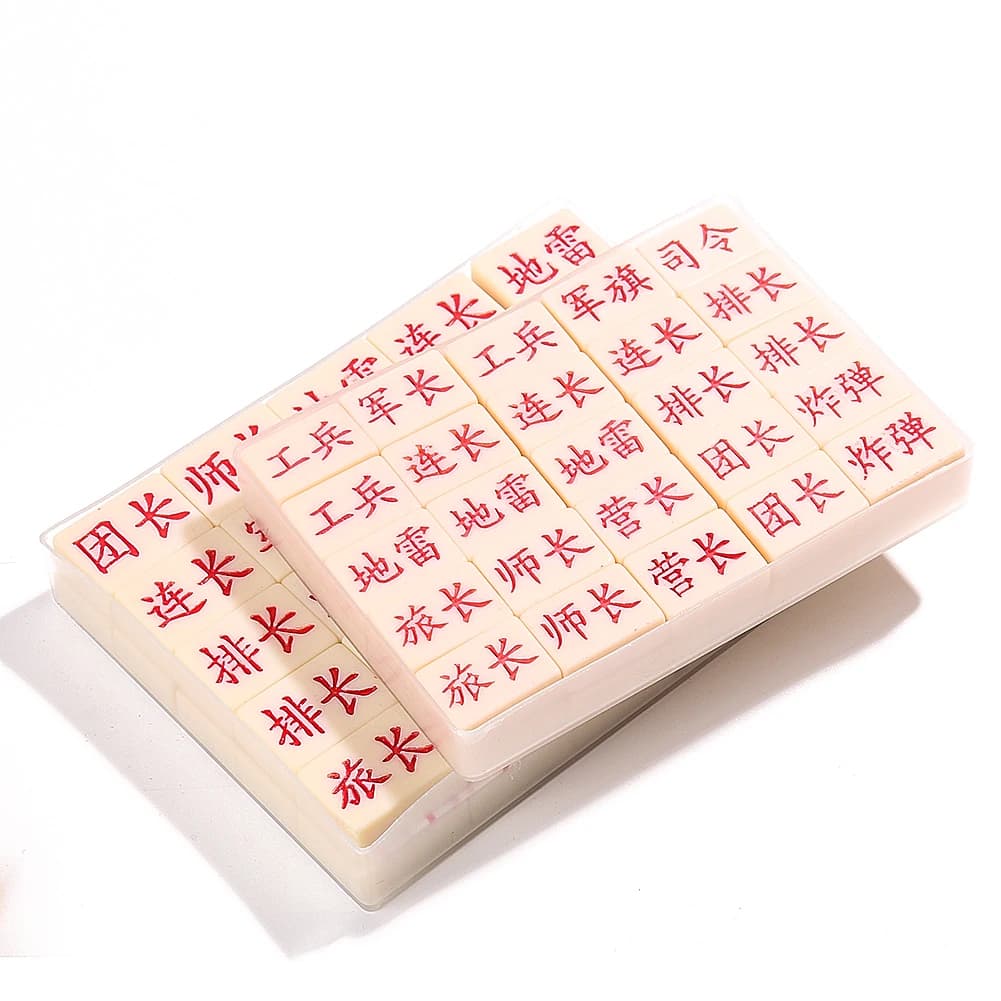 Scacchi di guerra cinese con bandiere militari grandi e piccole, tavola, pezzi di Mahjong solidi per bambini e adulti, gioco educativo giocattolo