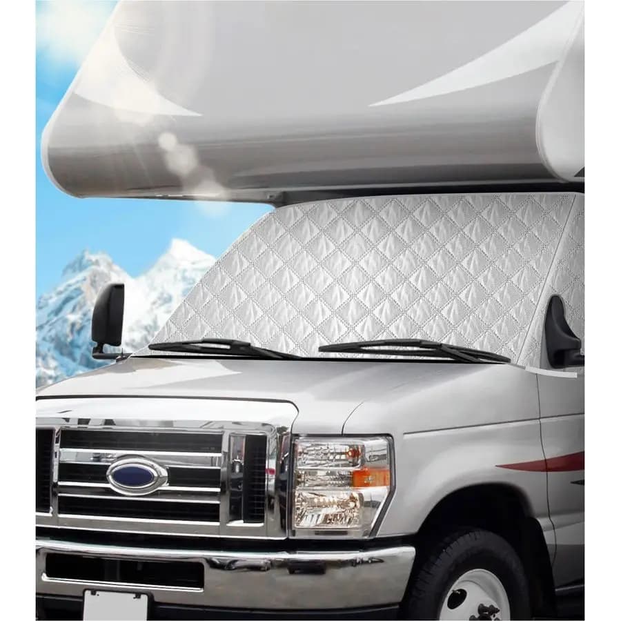 Copertura per Parabrezza per Ford E450, E350, E250, Econoline, Club Wagon 1997-2025, Camper, Parasole per Finestrino Anteriore Classe C RV per Protezione UV