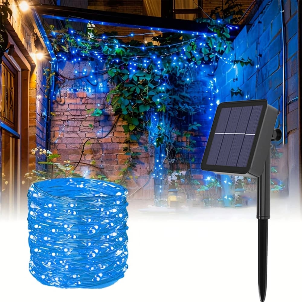 Luci a stringa solari a LED da 4m/7m/12m/22m/32m, impermeabili per esterni, 8 modalità, ghirlanda stradale per decorazioni di feste e matrimoni
