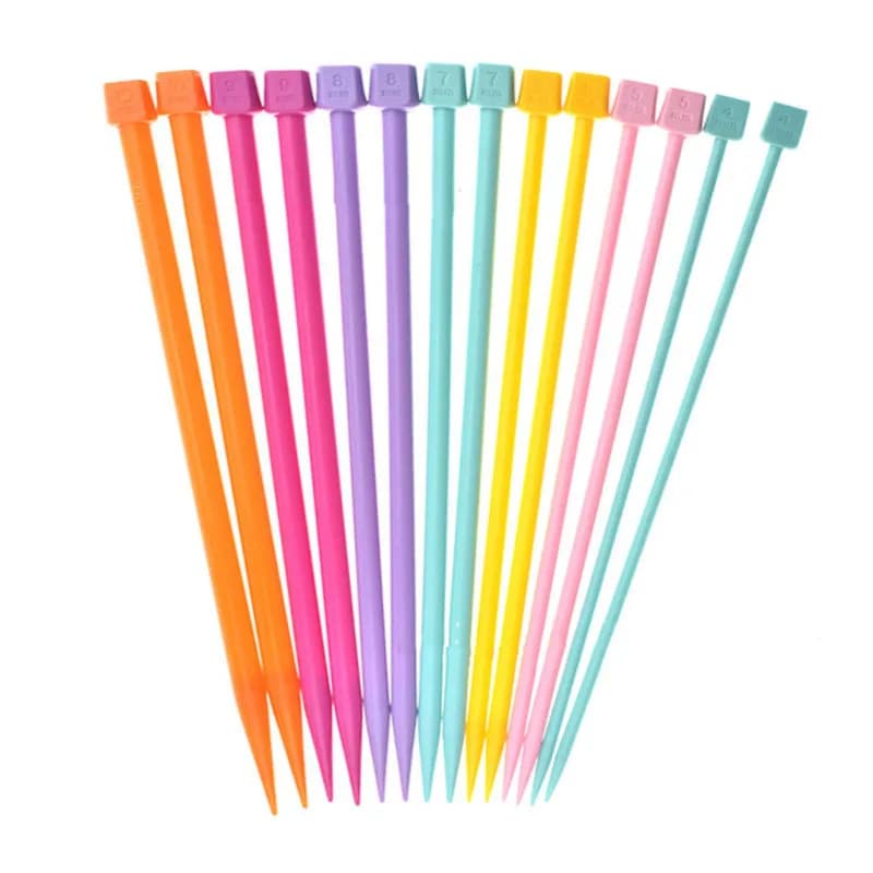 7 paia 4.0mm-10.0mm ferri da maglia in plastica 25/35cm filo a punta singola tessuto ferri da maglia gancio strumento a maglia fai da te per sciarpa