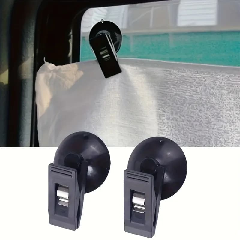 2/4Pcs Multi-Function Car Windows Suction Cup Clips Removable Holder for Sun Visor Curtain Towel Ticket Car Glasses Storage Clip