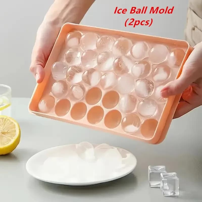 Vassoio per cubetti di ghiaccio con coperchio Stampo per ghiaccio in plastica stile diamante rotondo Frigorifero Stampi sferici fai-da-te Utensile da cucina per palline di ghiaccio