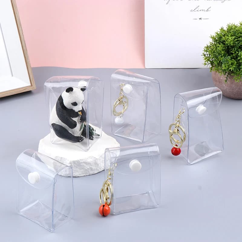 。 Borsa Espositiva in PVC per Mini Bambole Anime, Portamonete Trasparente, Ciondolo, Pochette Quadrata, Organizer, Portafoglio, Portachiavi, Porta Rossetto, Custodia per Auricolari