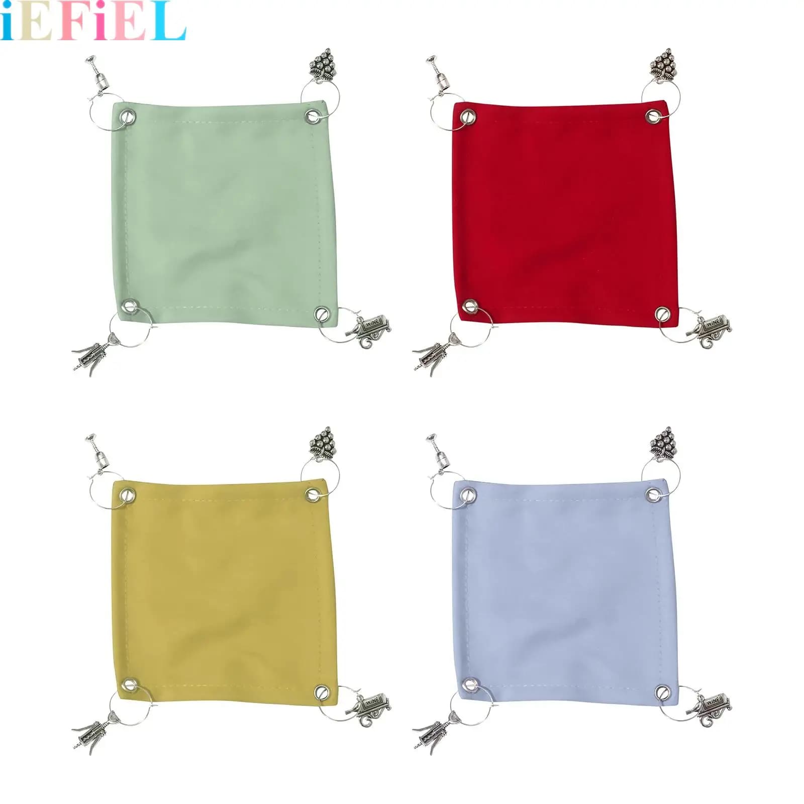 Set di 4 coperture decorative riutilizzabili traspiranti, a prova di insetti e polvere, con pendenti, per picnic e uso all'aperto