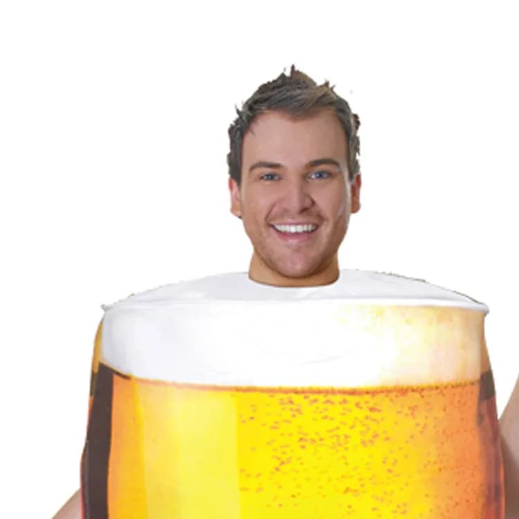 Costume da Boccale di Birra per Halloween, Outfit Divertente per Adulti, Abbigliamento per Cosplay e Spettacoli Teatrali