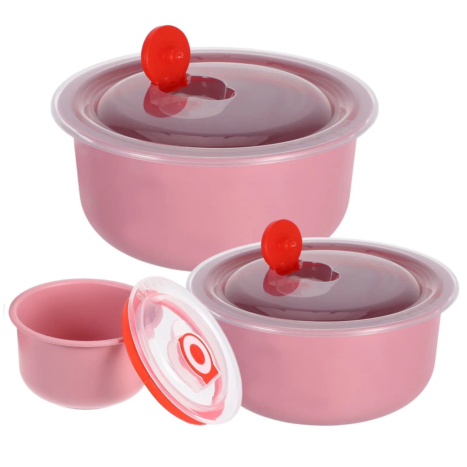 Set di 3 Contenitori Ermetici in Plastica per Organizzazione Dispensa, Preparazione Pasti, Adatti per Frigorifero e Lavastoviglie