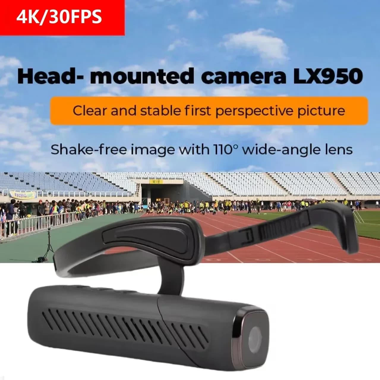 Sport Camera 4K 30fps with Sensor Sony EIS, Wi-Fi, Waterproof, Wearable, Fitted on Helmet - Model 2026