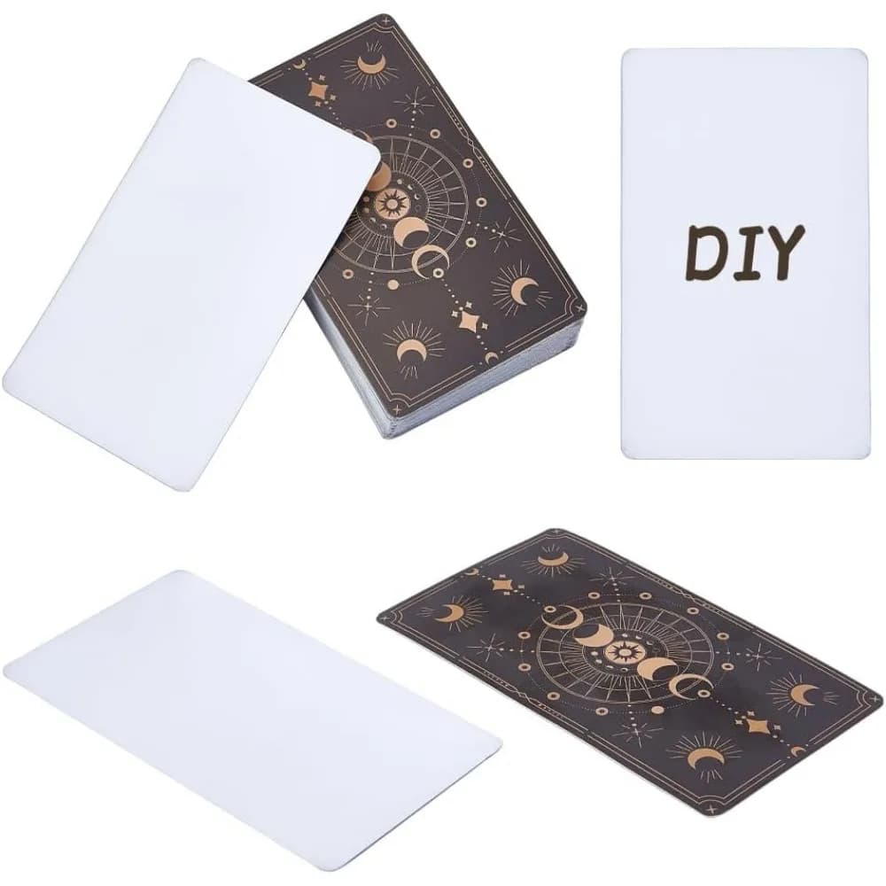 Carte dei tarocchi vuote da 100 pezzi con design sul retro Carte dei tarocchi Oracle per scrivere con design a lamina 2,72 × 4,65 pollici
