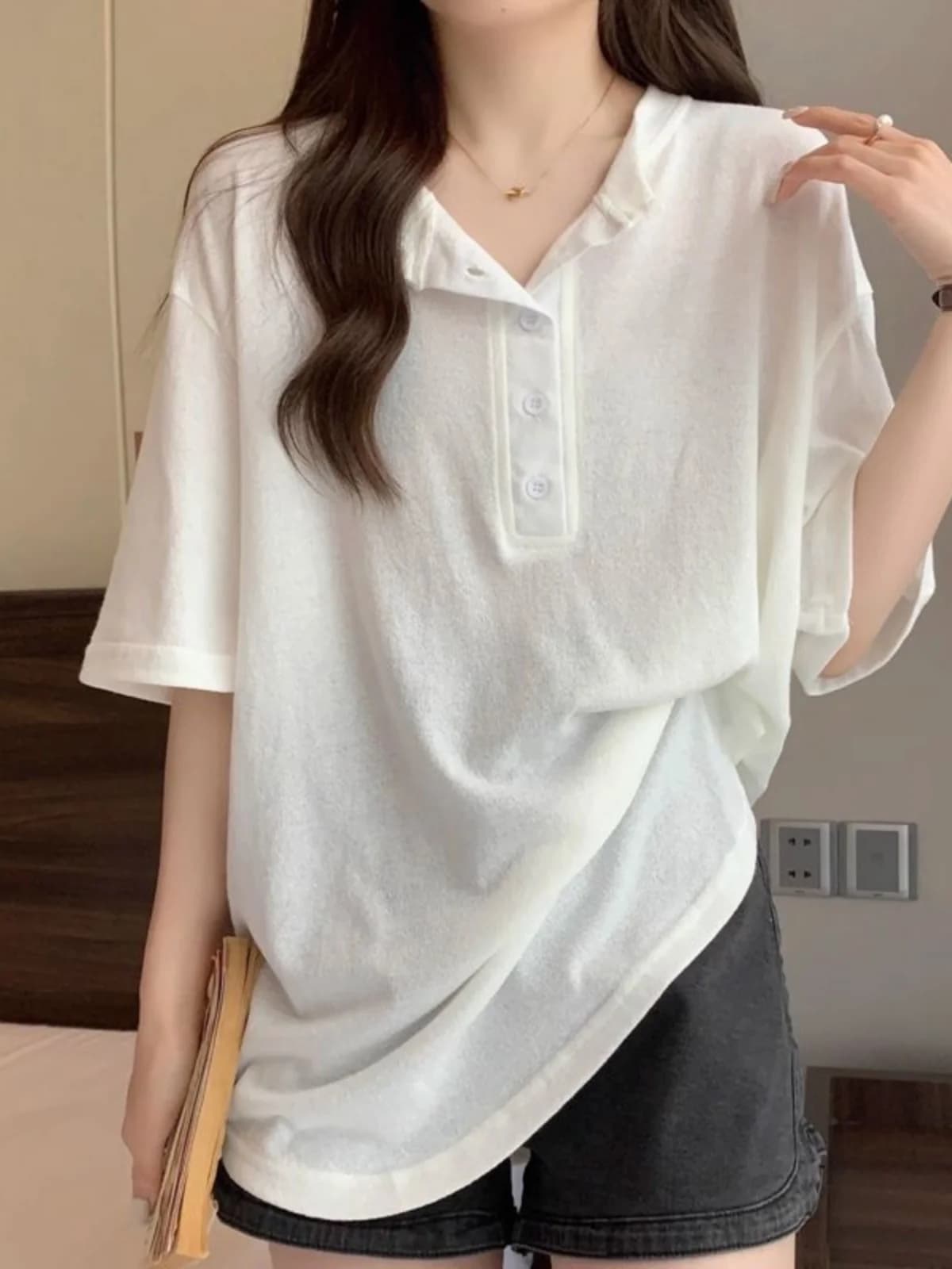 Extra Large Size 300 Pounds Thin Hanging Sense Midi Short Sleeve T-Shirt Women Fat MM Summer Loose Slimming Lazy Style Top