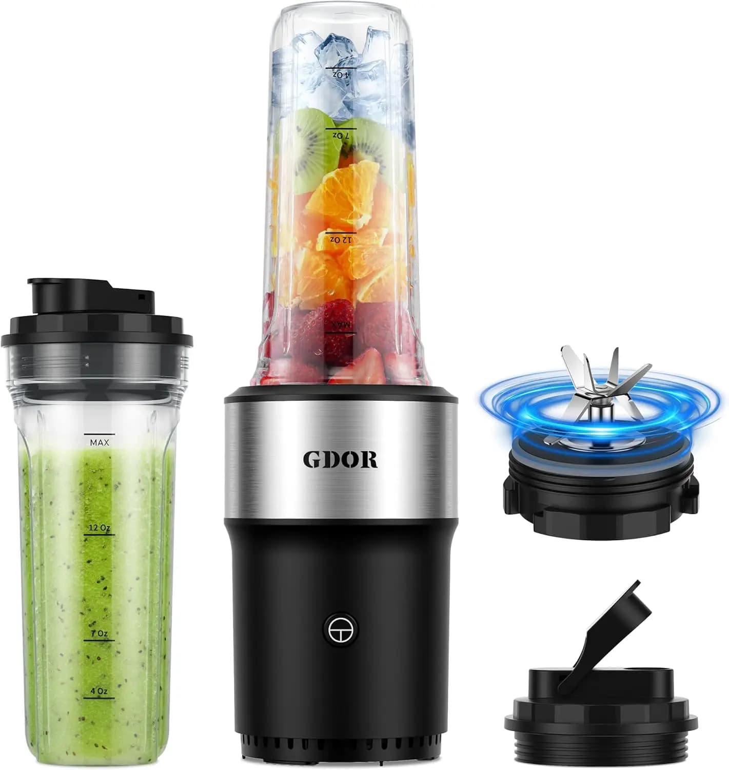 900W personal blender with 2 24 oz takeaway glasses without BPA for smoothies