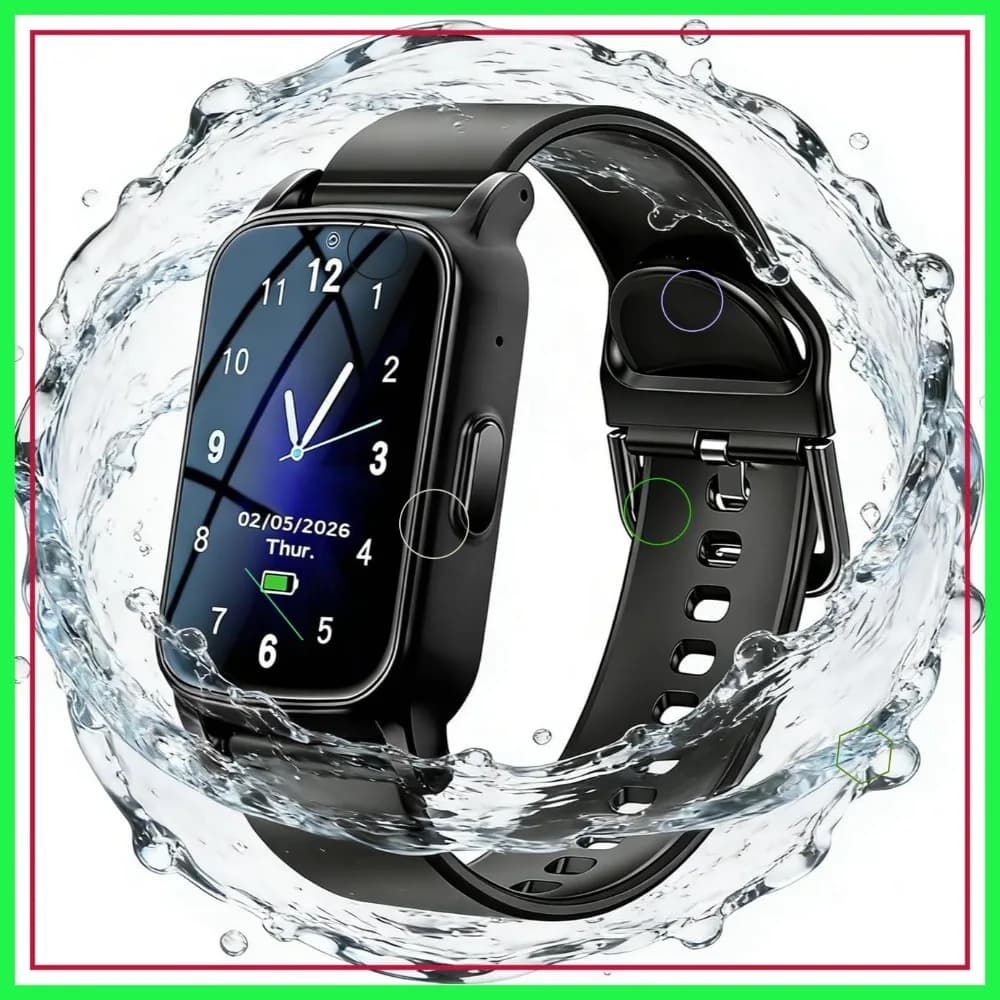 Smartwatch con Rilevamento Cadute per Anziani con GPS, SOS e Videochiamata HD, Tracker Fitness 4G per Demenza/Alzheimer, Nero
