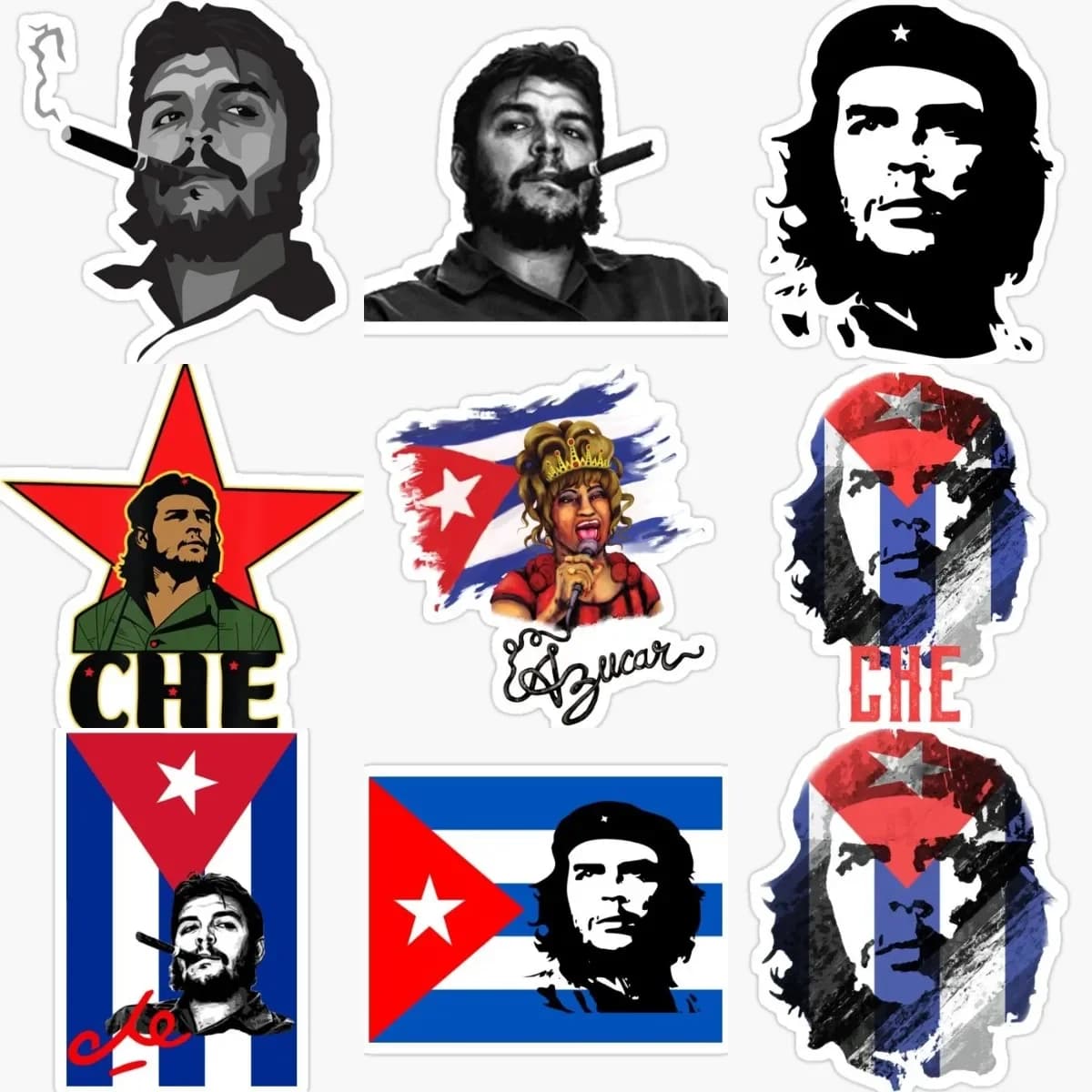 CU Cuban Great castral Che Guevara Flag Vinyl Motorcycle Sticker Window Laptop Glass Bicycle Van Wall Car Decal PVC