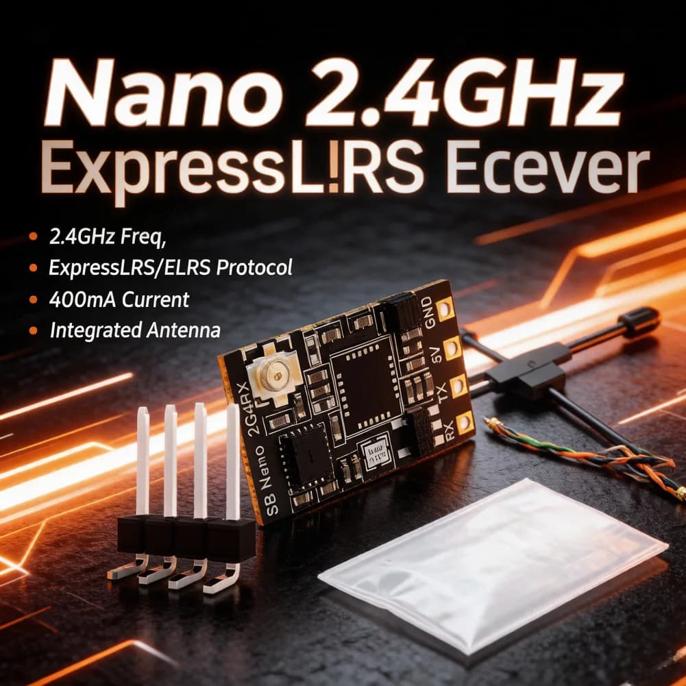 Receiver SpeedyBee Nano 2.4GHz / 915MHz ExpressLRS ELRS for Long Raggio FPV Freestyle drones, DIY FPV components