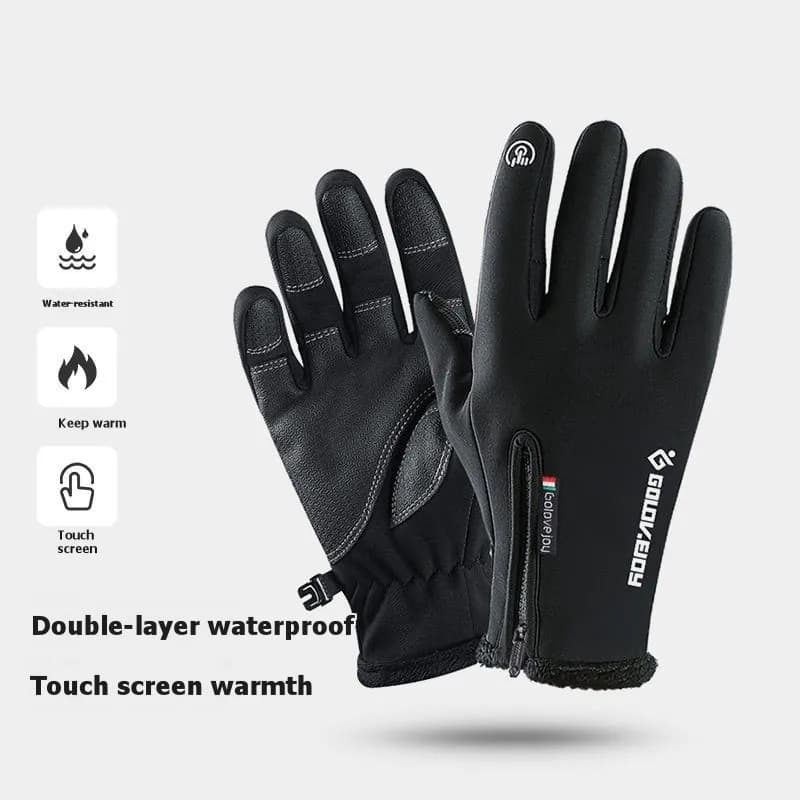 Guanti da moto invernali CGDS con touchscreen - Impermeabili, antivento, con interno in pile per la guida