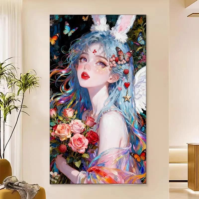 9CT 14ct Bellezza Kit stampato Punto croce Ricamo Cucito fai da te Decorazioni per la casa Artigianato con aghi Fili 106 colori