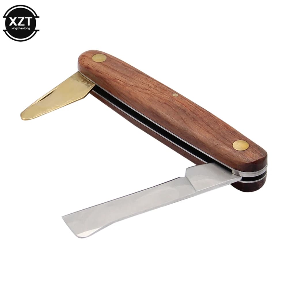 Plant Grafting Knife Grafting Tools Foldable Grafting Pruning Knife Professional Garden Grafting Stainless Steel Wooden Handle