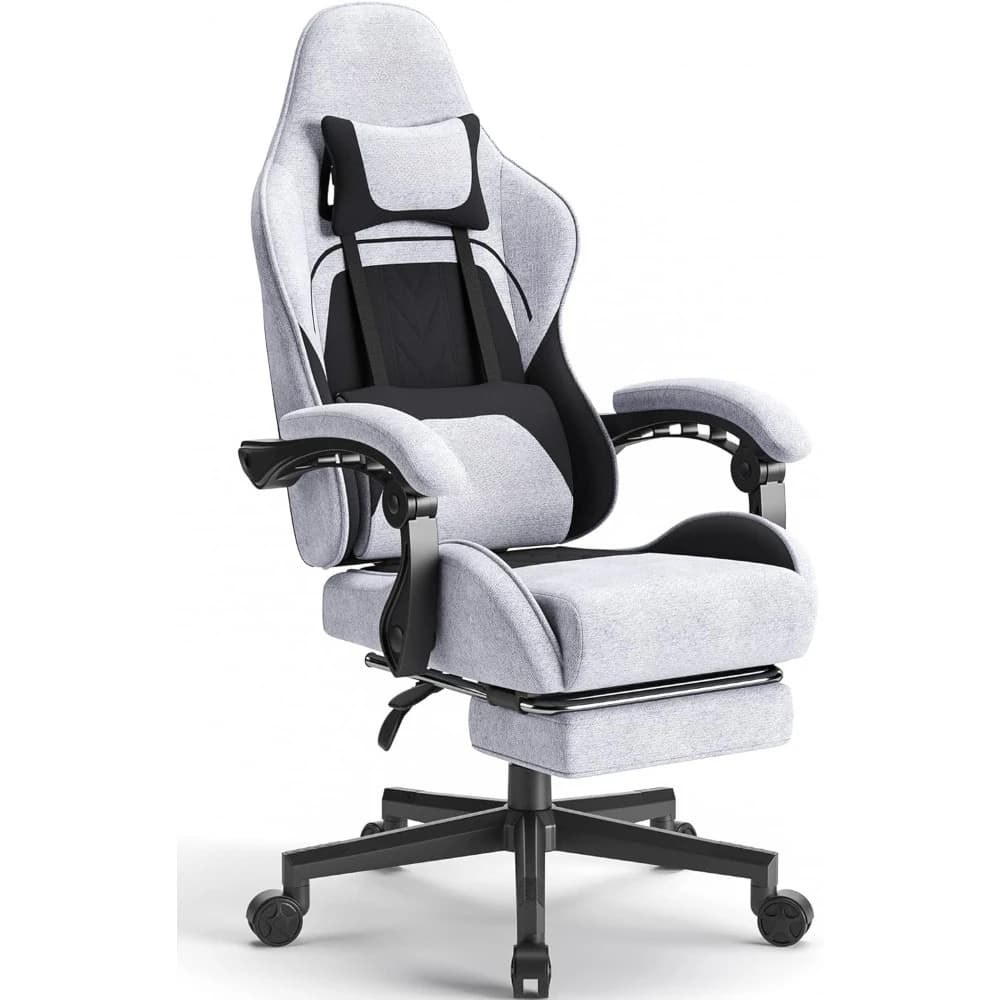 % un tessuto per sedia da gioco con cuscino a molle insacchettate, tessuto per sedia da gioco per massaggi con poggiatesta, sedia ergonomica per computer