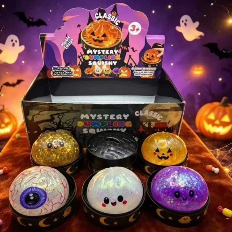 Sensory Squishy Blind Box Dumpling Squeeze Toy Halloween Serise Relaxing Relieve Anxiety Antistress Slow Rise Toy Surprise Gift