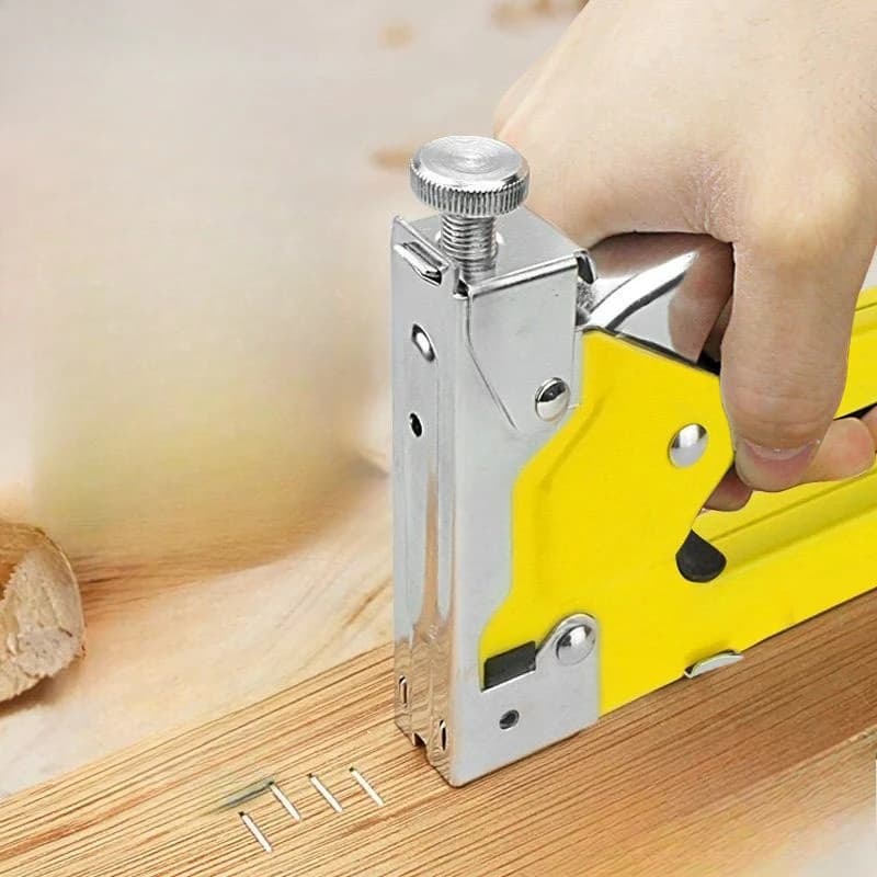 Pistola sparapunti 3 in 1 Deli, per impieghi gravosi, per mobili, legno, acciaio inossidabile, metallo, utensile manuale per carpenteria, per casa/fai da te