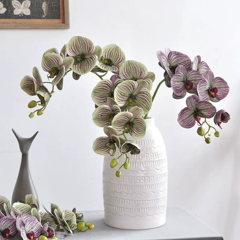Artificial Orchid Real Touch 7/9 Heads, Material for Wedding Floral Compositions, Phalaenopsis, Table Vase Decoration