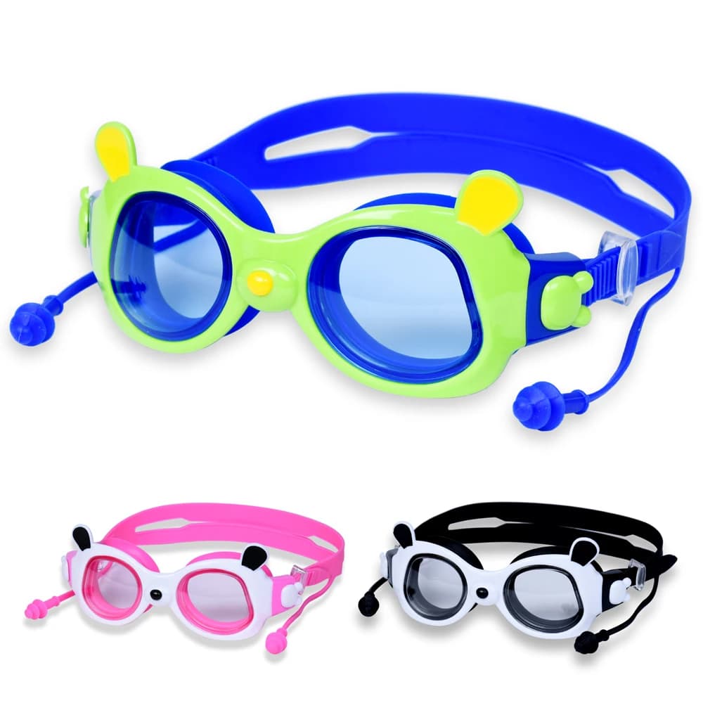 Swimwear for men and women with earplugs anti-fog high definition swim glasses with big frame with ear plugs
